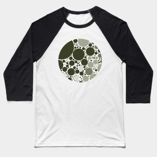 Minimal Olive Grey Polka Dots Circle Design Baseball T-Shirt